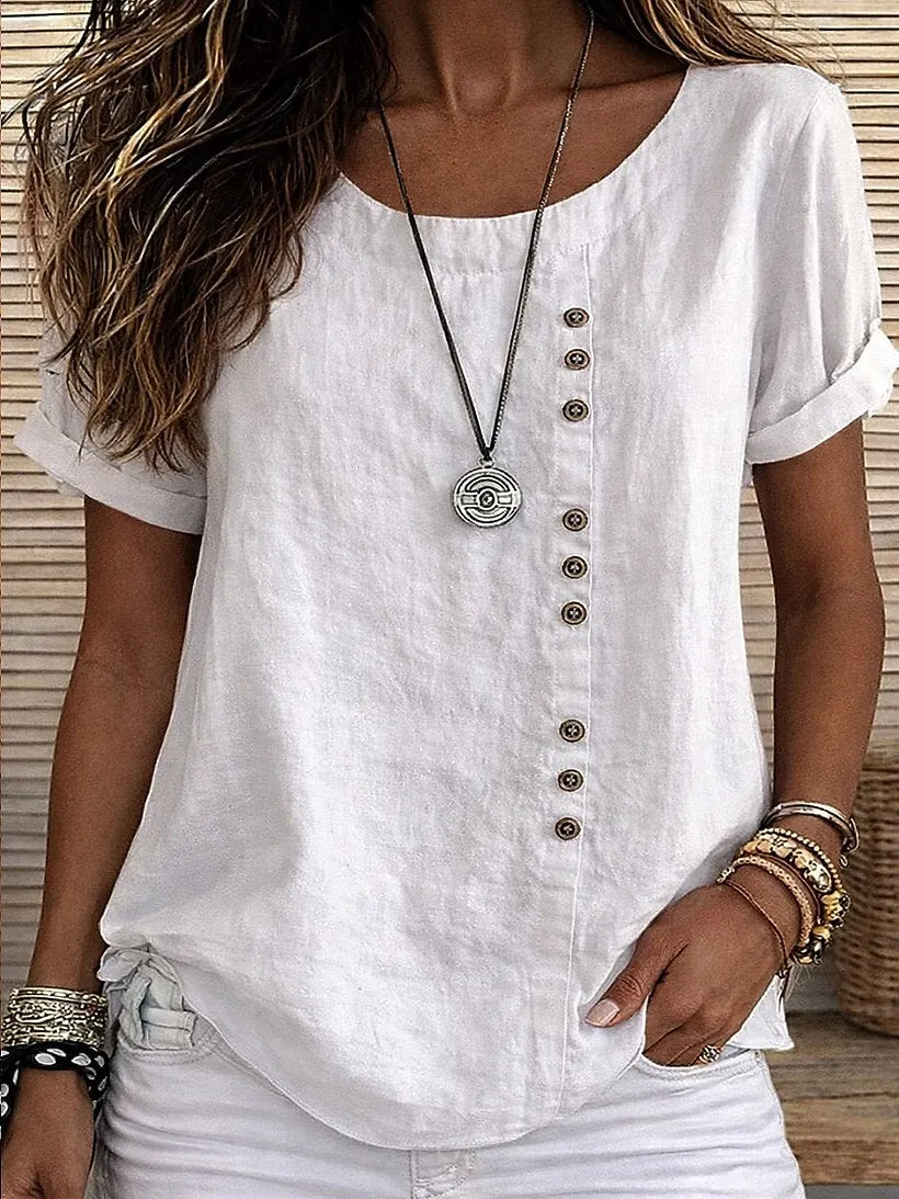 Mickale | Blusa de Manga Corta con Botones