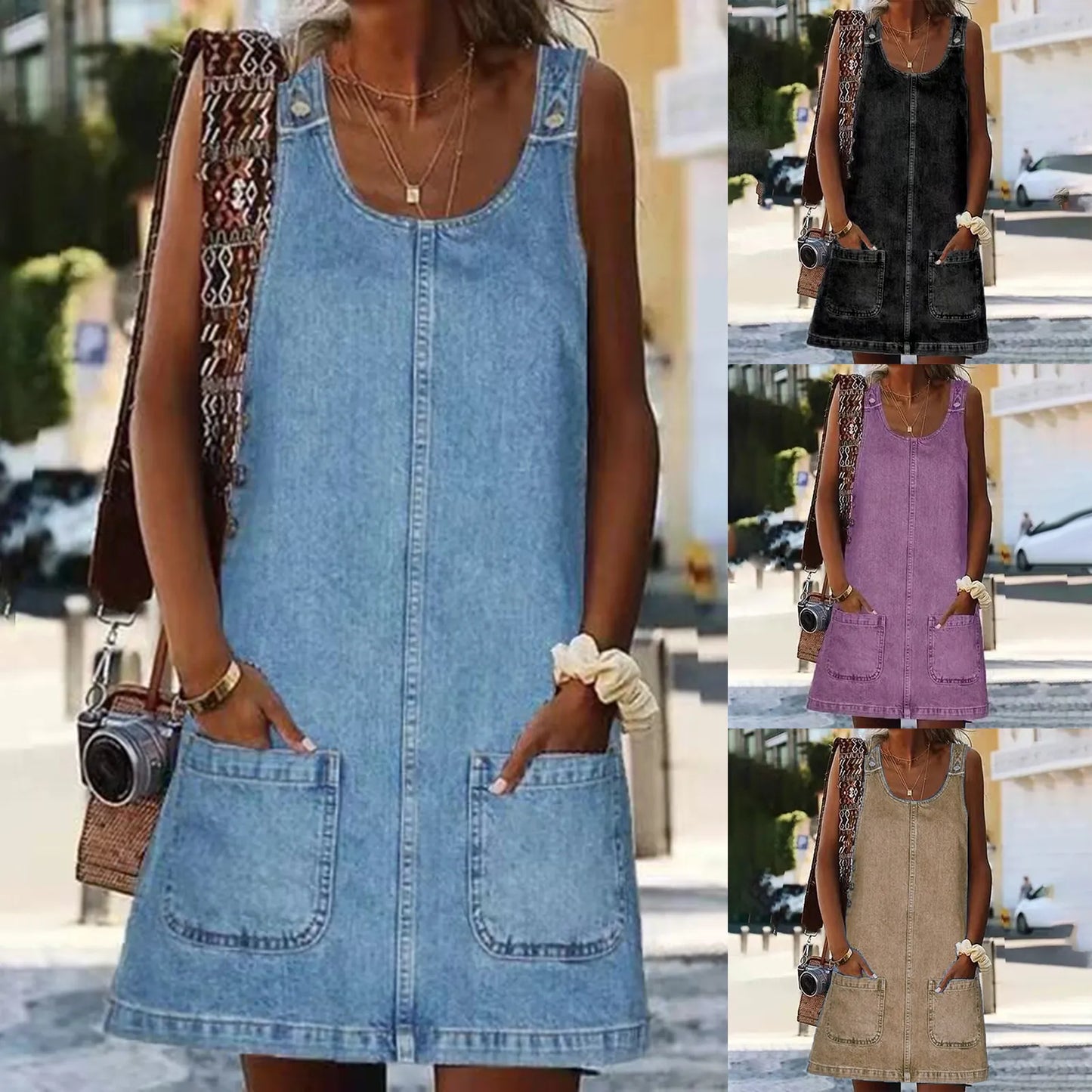 Otylia | Vestido Sin Mangas Estilo Vaquero