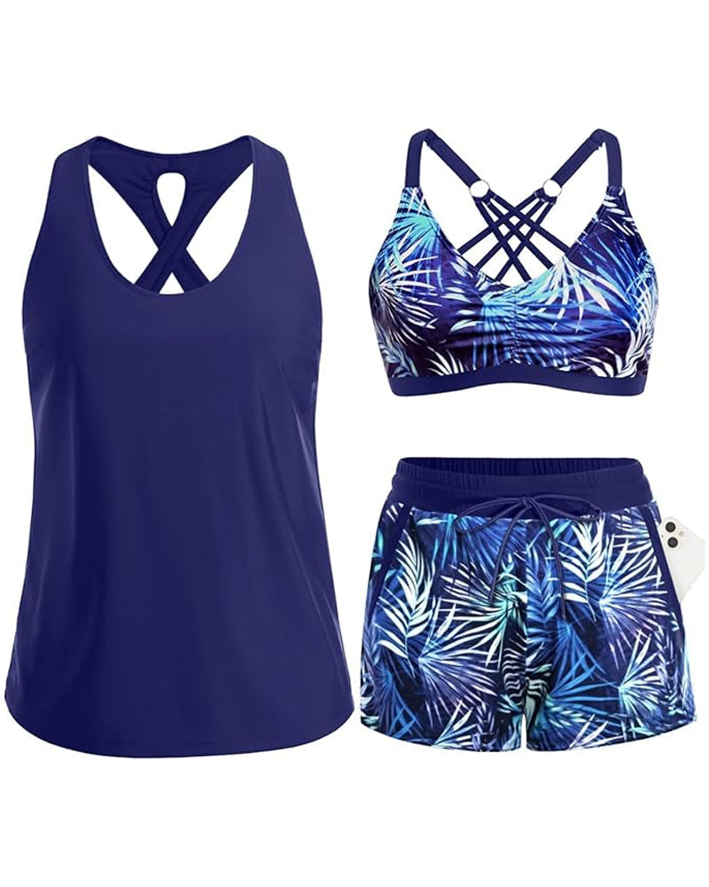 Meaghan | Conjunto De Baño De Tres Piezas Estampado
