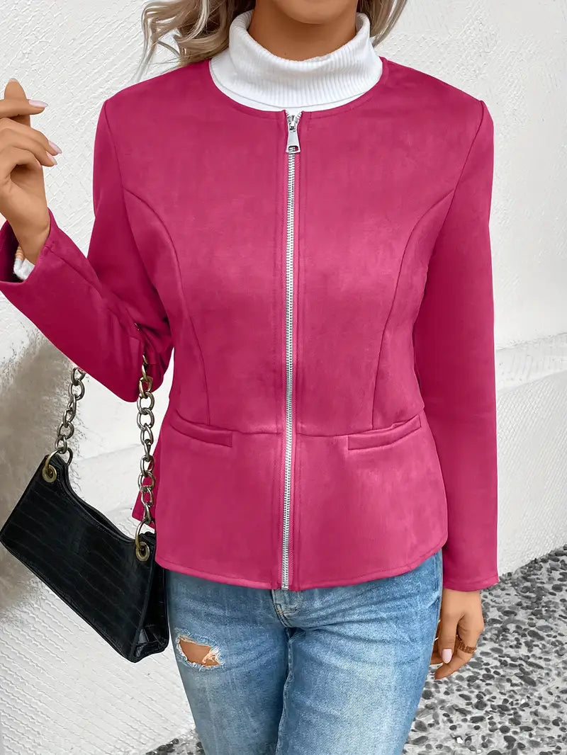 Roksana | Chaqueta Entallada de Manga Larga Con Cremallera