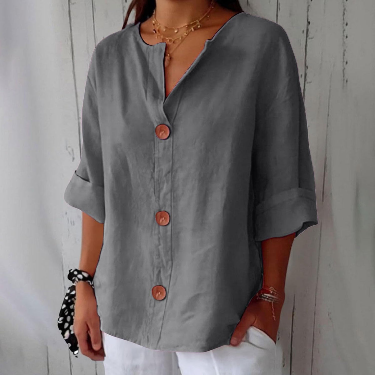 Maeve | Blusa con Botones y Manga 3/4