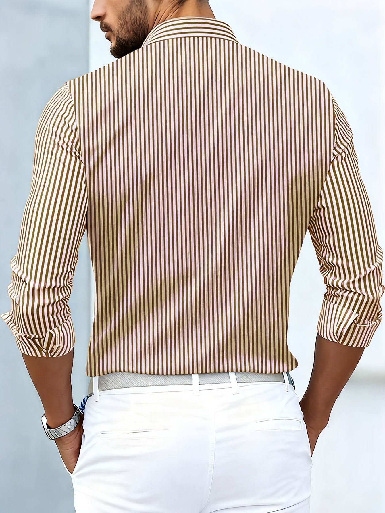 Emmerson - Camisa Vintage De Manga Larga a Rayas