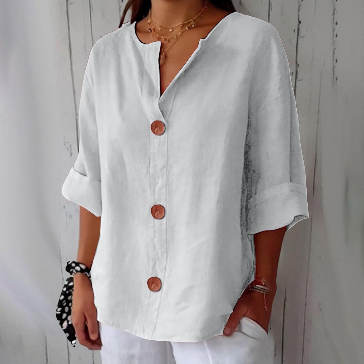 Maeve | Blusa con Botones y Manga 3/4
