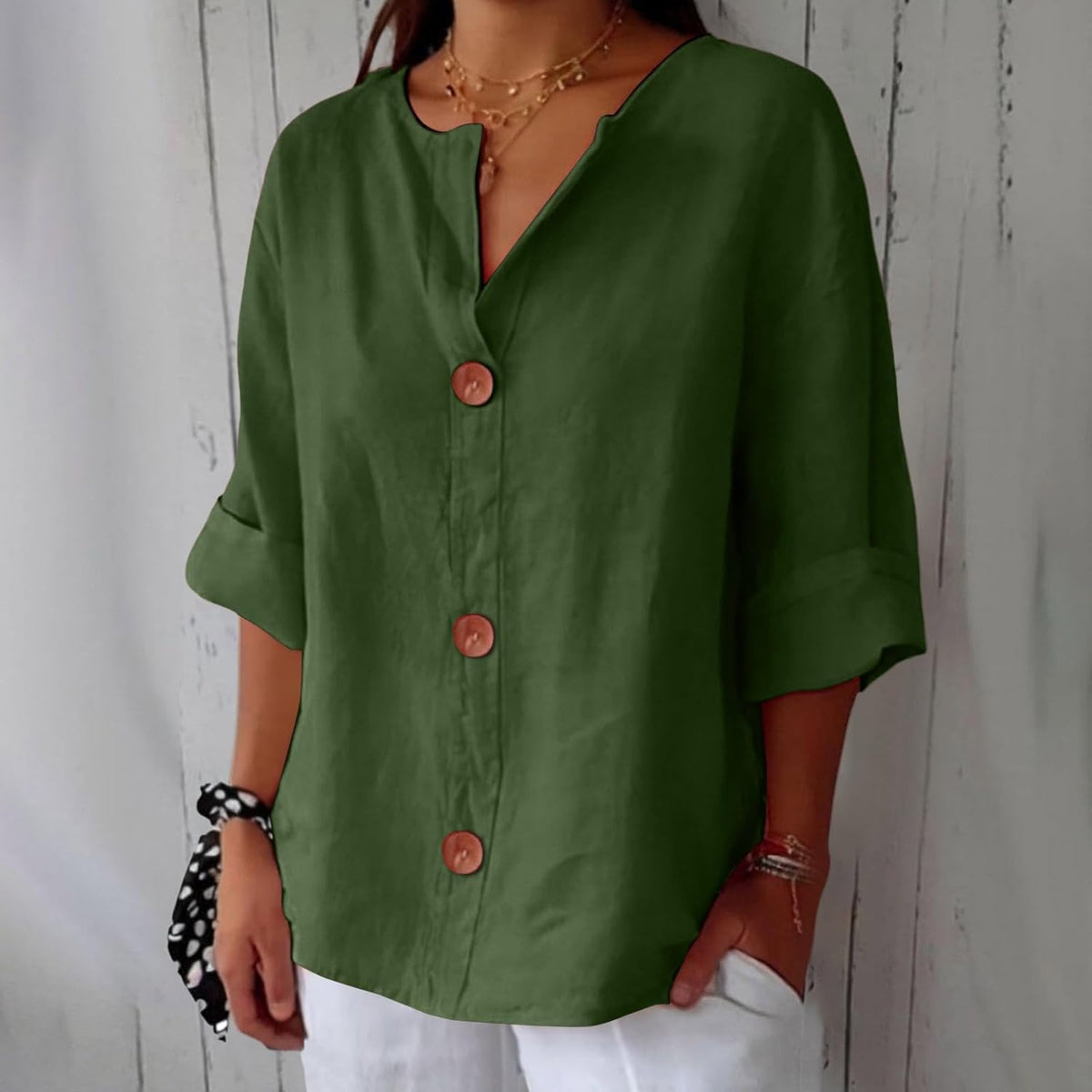 Maeve | Blusa con Botones y Manga 3/4