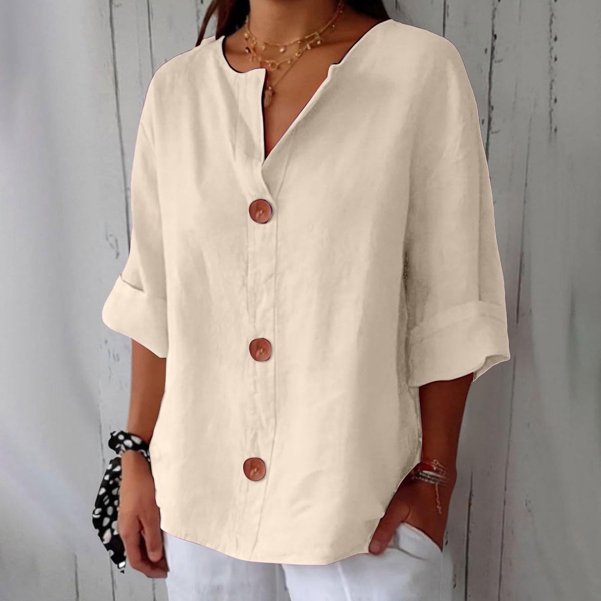 Maeve | Blusa con Botones y Manga 3/4