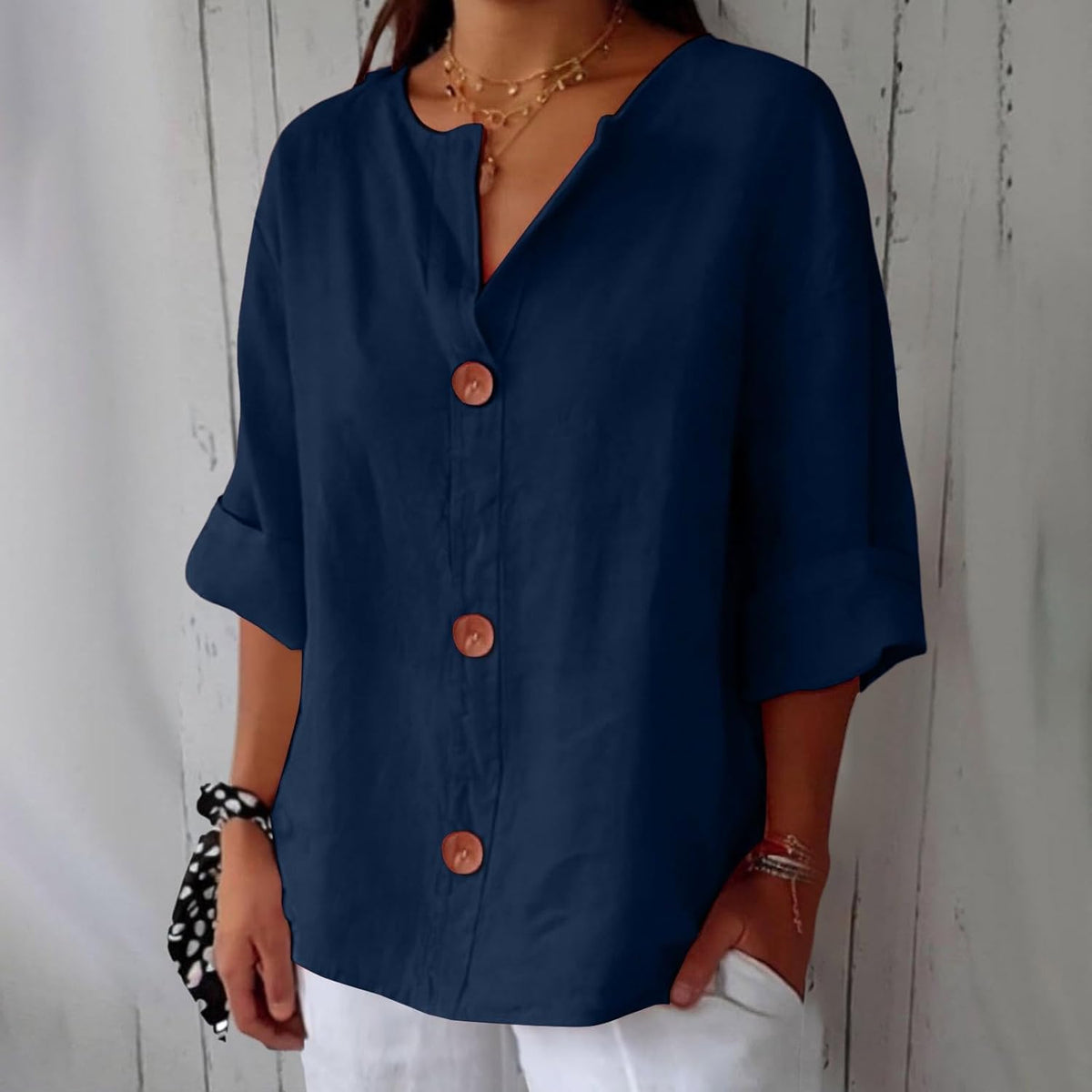 Maeve | Blusa con Botones y Manga 3/4