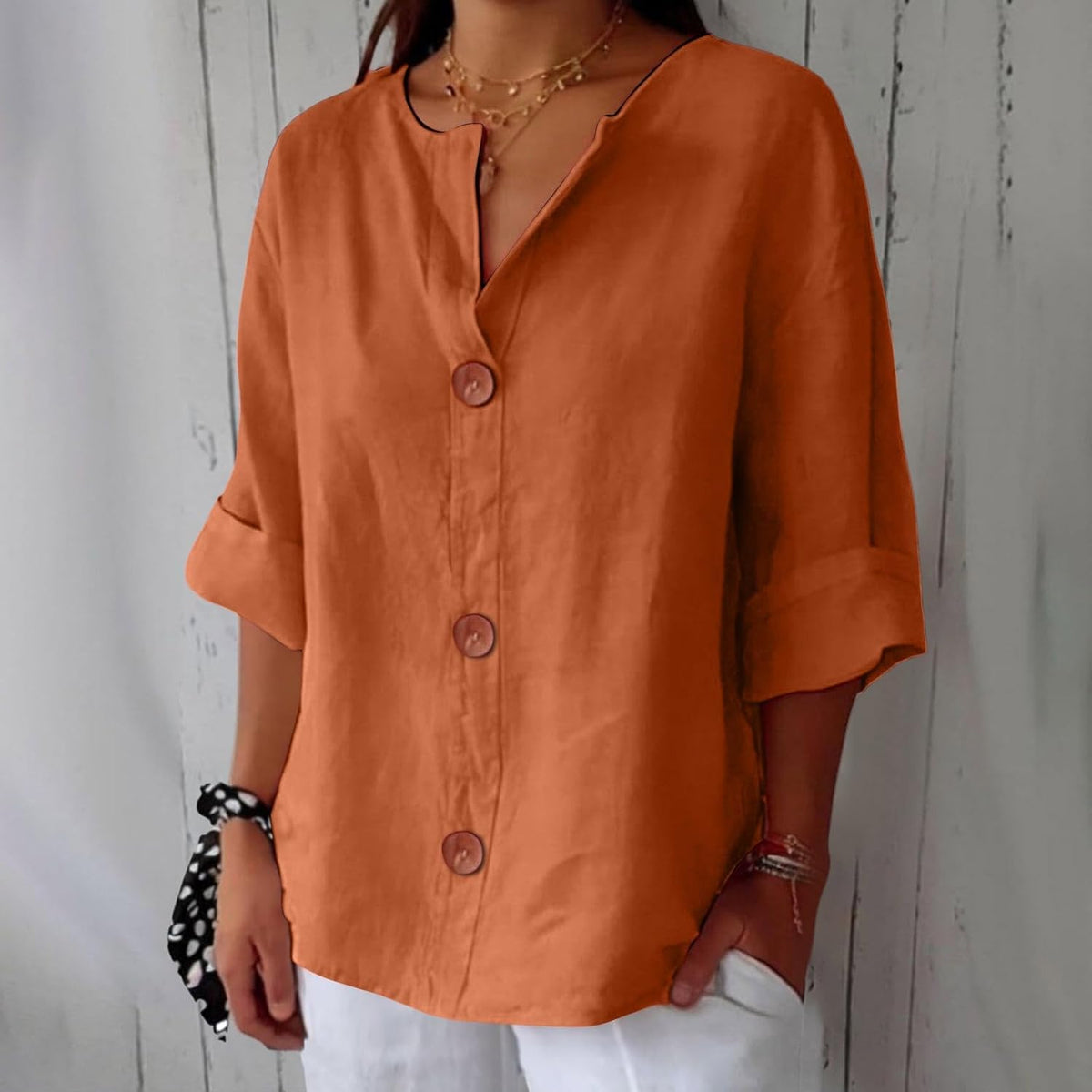 Maeve | Blusa con Botones y Manga 3/4