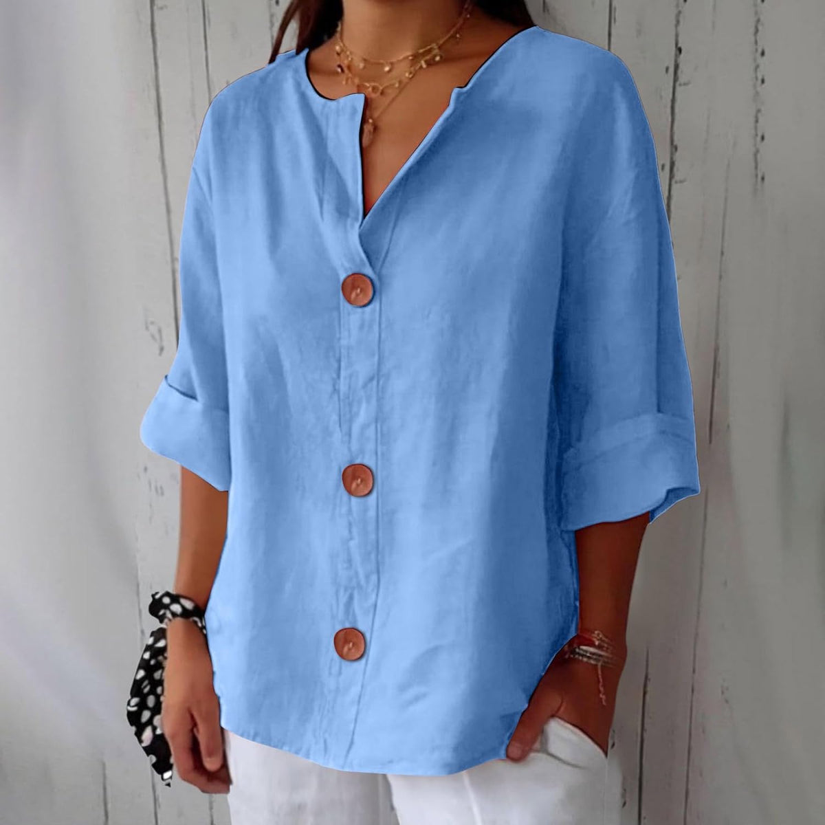 Maeve | Blusa con Botones y Manga 3/4