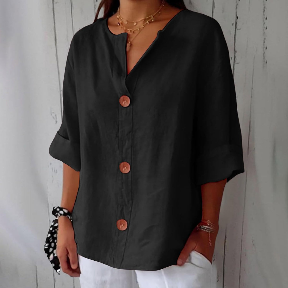 Maeve | Blusa con Botones y Manga 3/4