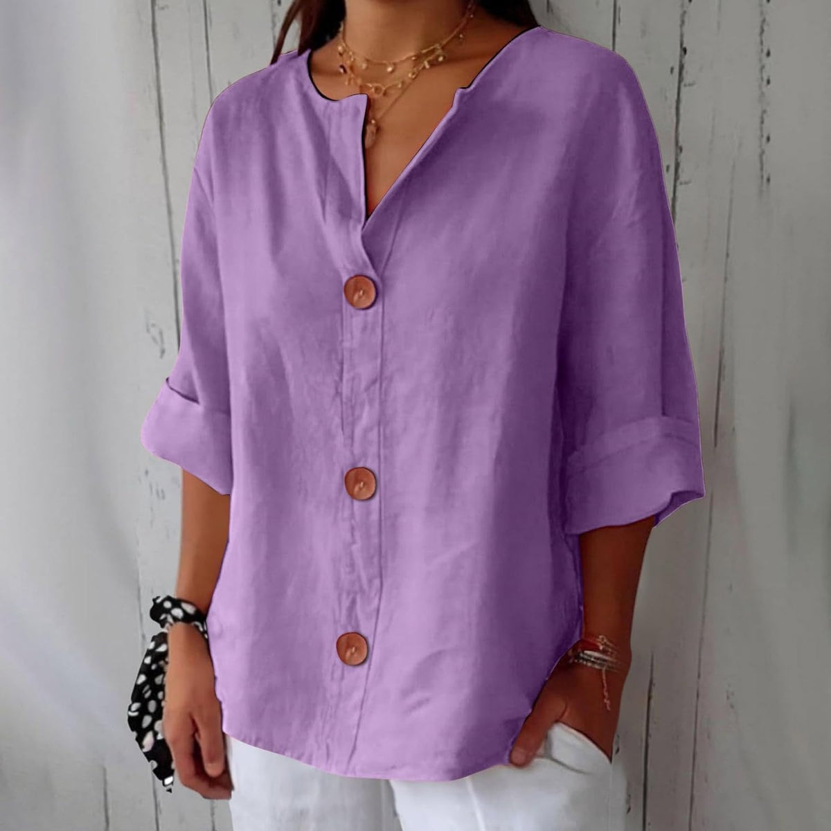 Maeve | Blusa con Botones y Manga 3/4