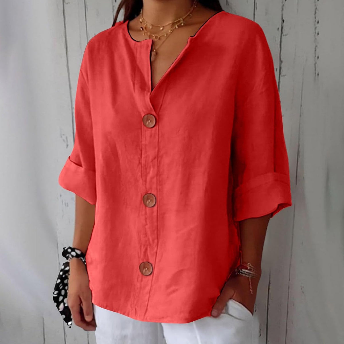 Maeve | Blusa con Botones y Manga 3/4