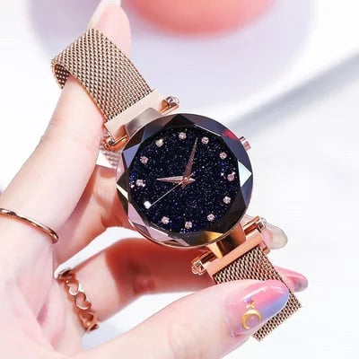 Enola | Conjunto De Reloj Con Esfera Brillante Y Correa De Malla