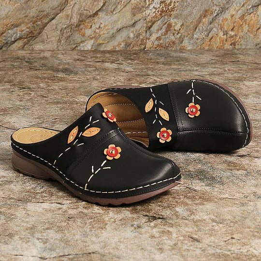 Janeth | Zuecos Sin Cordones Con Estampado Floral Para Mujer