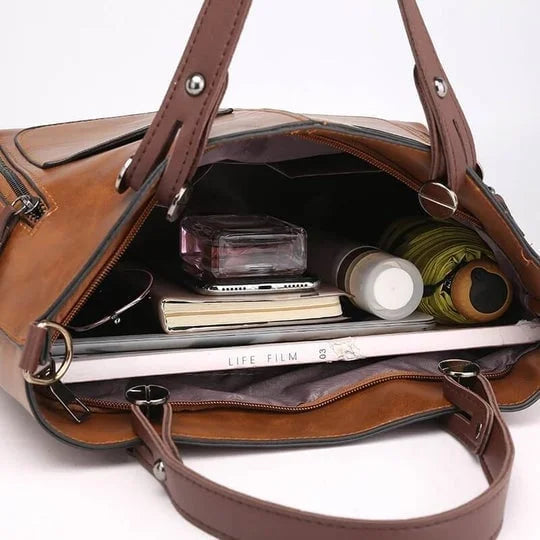 Britney | Bolso de Hombro Con Bolsillos Delanteros Con Cremallera