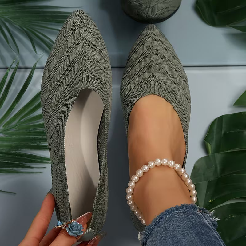 Mikya - Bailarinas Sin Cordones de Punto Con Punta Afilada