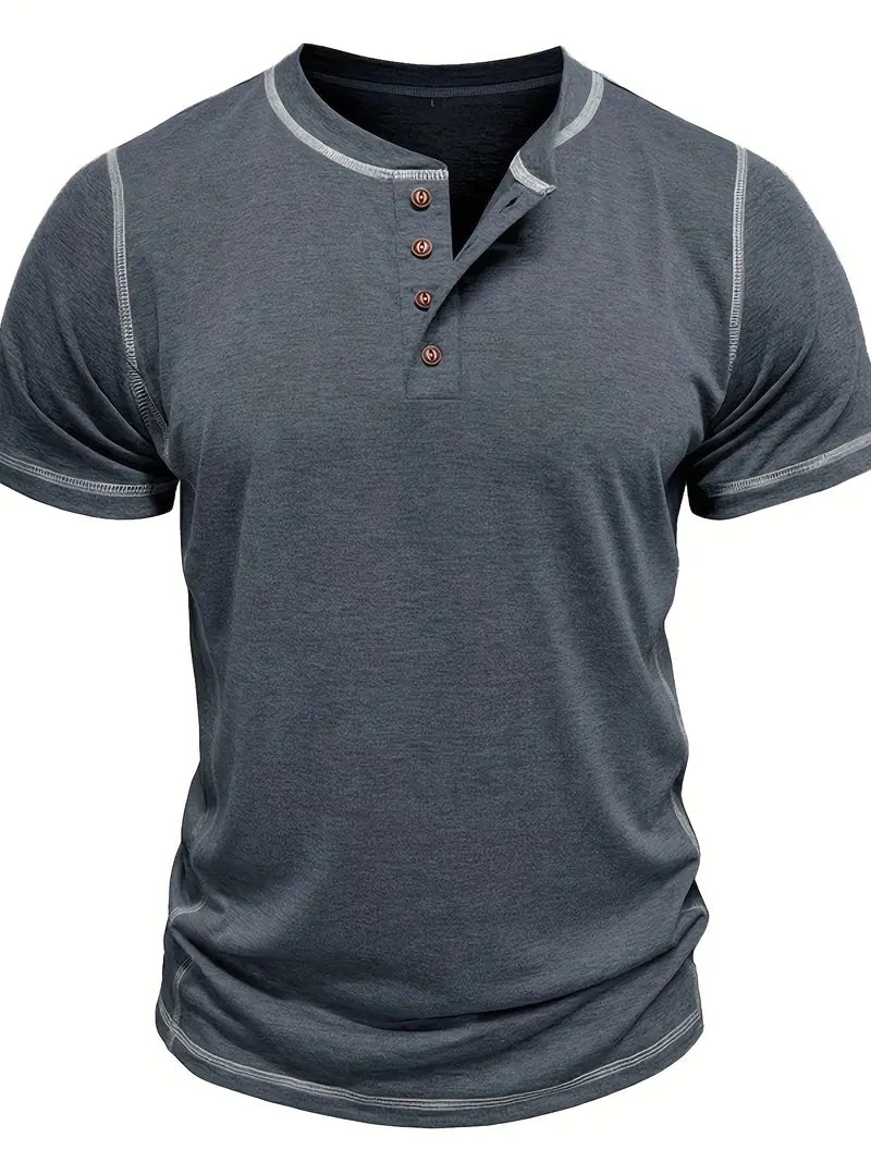 Orazio | Camiseta De Manga Corta Con Cuello Henley