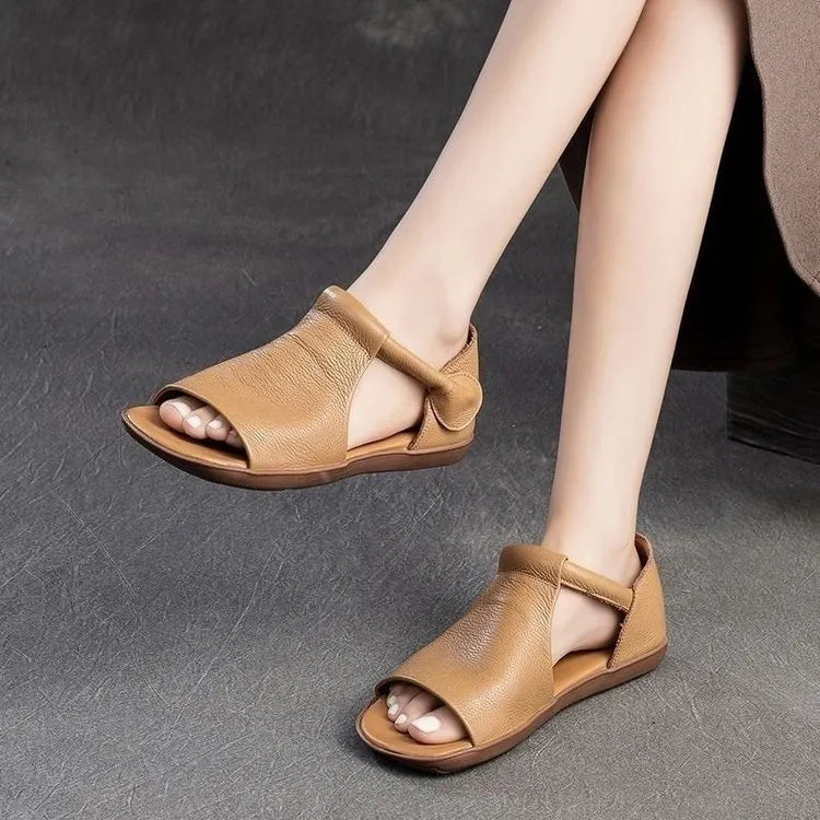 Shanera - Sandalias Planas Con Tiras y Puntera Abierta