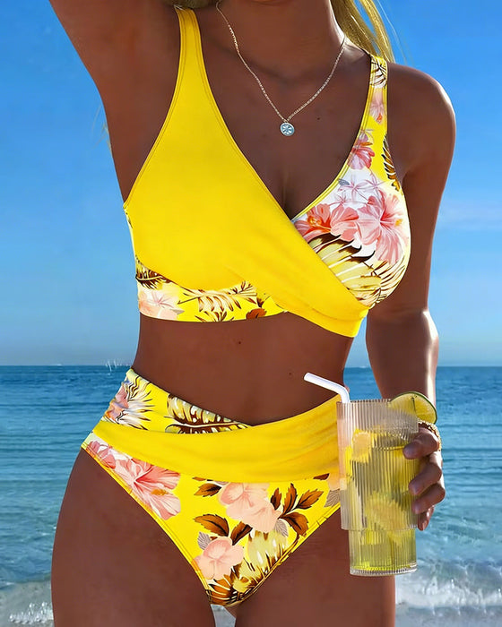 Killiane | Bikini Cruzado De Cintura Alta Con Estampado Floral
