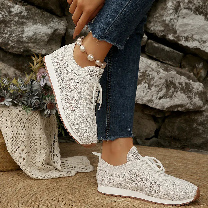 Susannah - Zapatillas Informales Transpirables con Cordones y Tejido de Punto