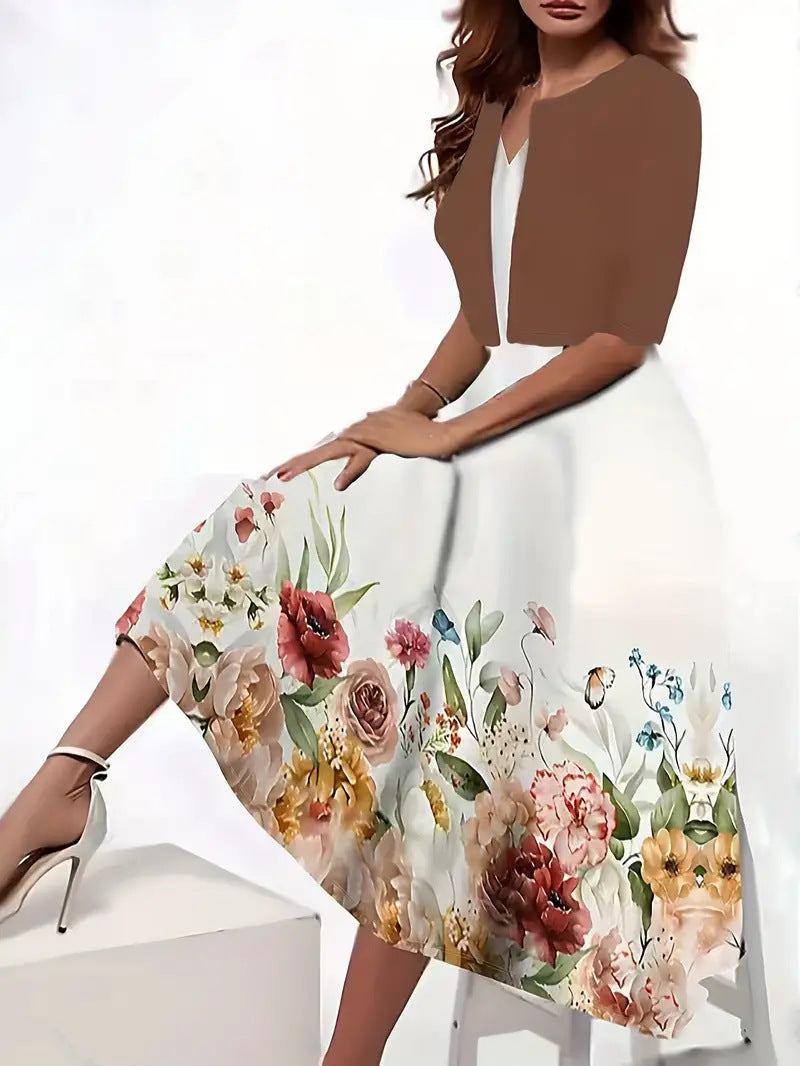 Ankie | Vestido MIDI Con Estampado Floral Y Bolero