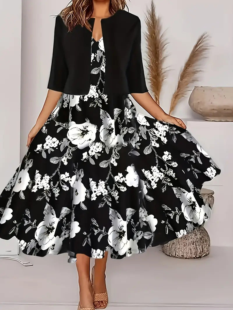 Ankie | Vestido MIDI Con Estampado Floral Y Bolero