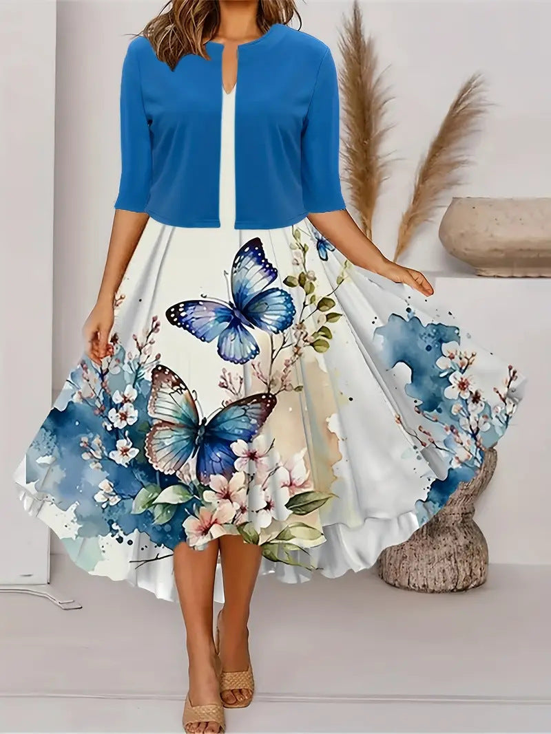 Ankie | Vestido MIDI Con Estampado Floral Y Bolero