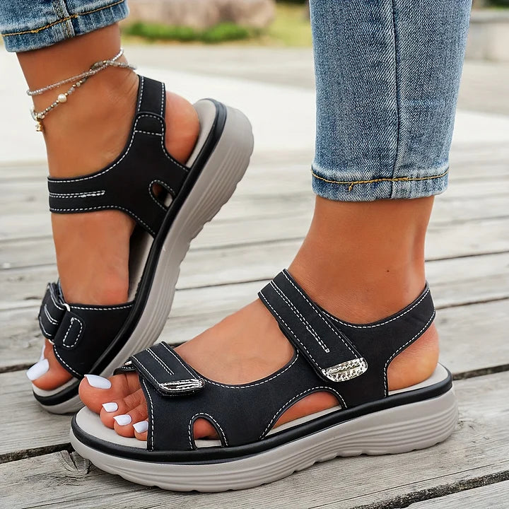 Shanyel | Sandalias De Mujer Con Puntera Abierta Y Cierre De Velcro