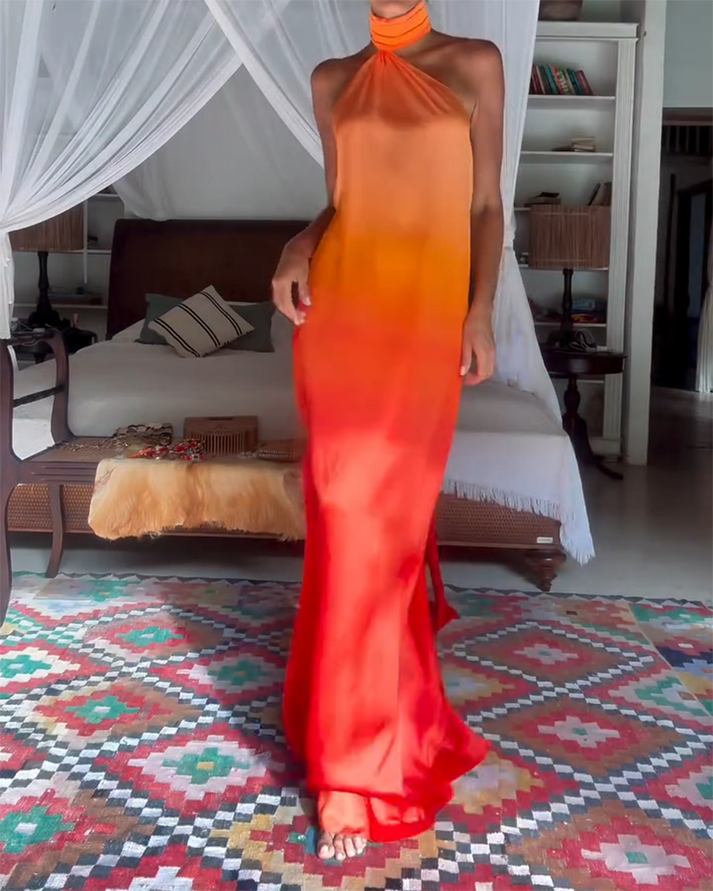 Shanna | Vestido Maxi Halter Espalda Abierta