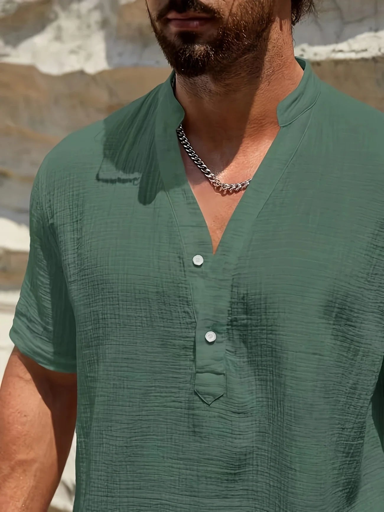 Sancho | Camisa Manga Corta Cuello Mao