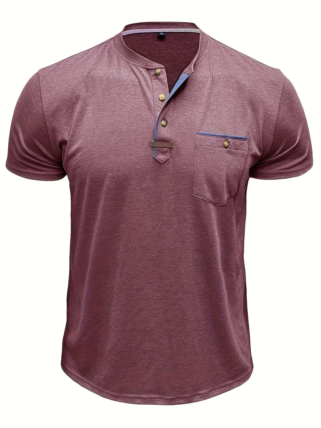 Saxon | Camiseta Henley de Manga Corta con Bolsillo