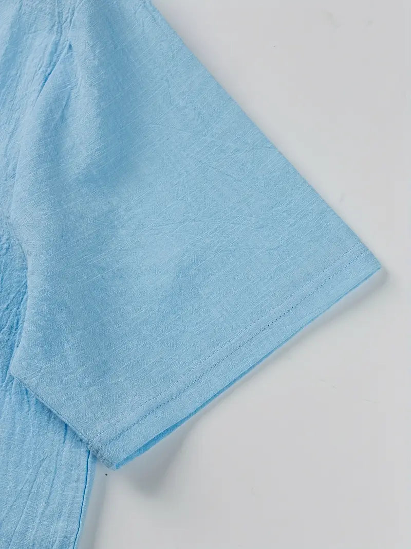 Vaughn - Camiseta Henley de Manga Corta