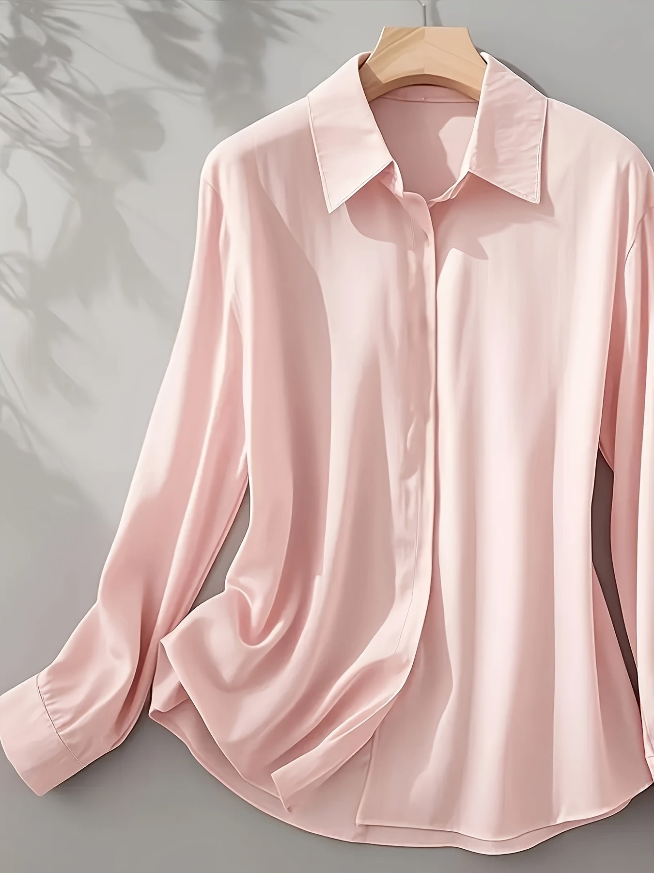 Elenochka - Blusa de Manga Larga Con Botones en la Parte Delantera