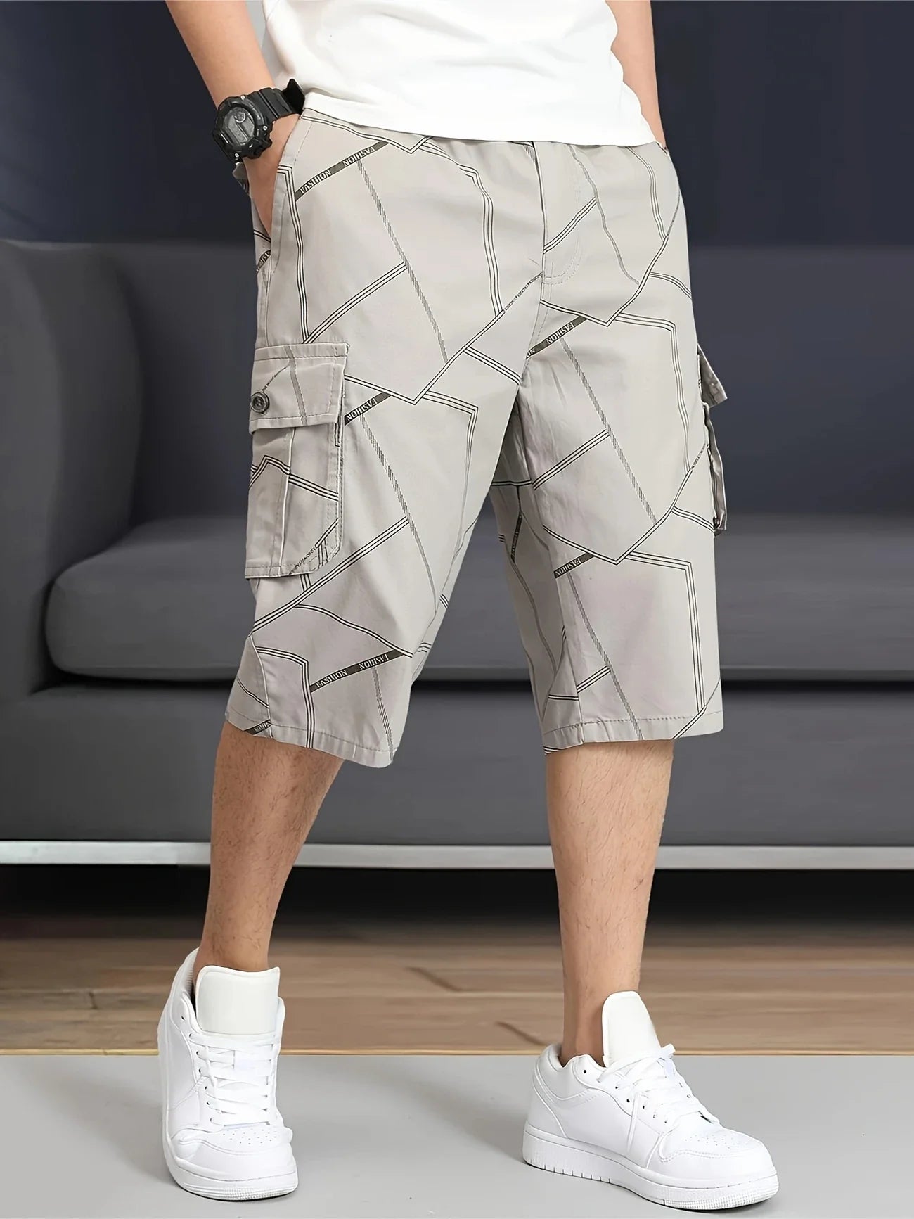 Hazlewood | Bermuda Larga Hombre Cargo Algodón