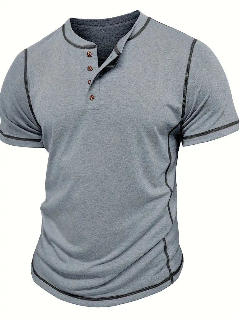 Orazio | Camiseta De Manga Corta Con Cuello Henley