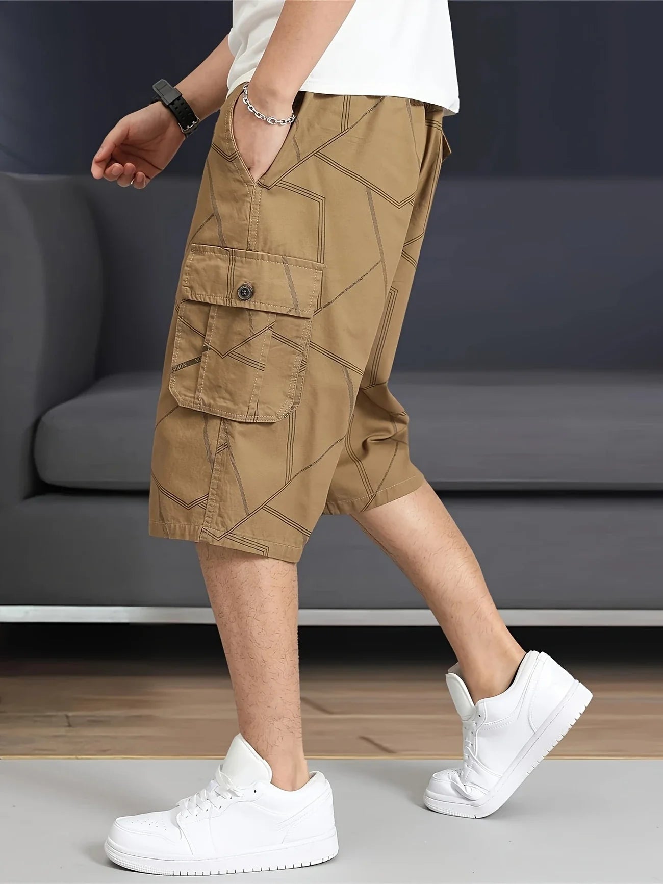 Hazlewood | Bermuda Larga Hombre Cargo Algodón