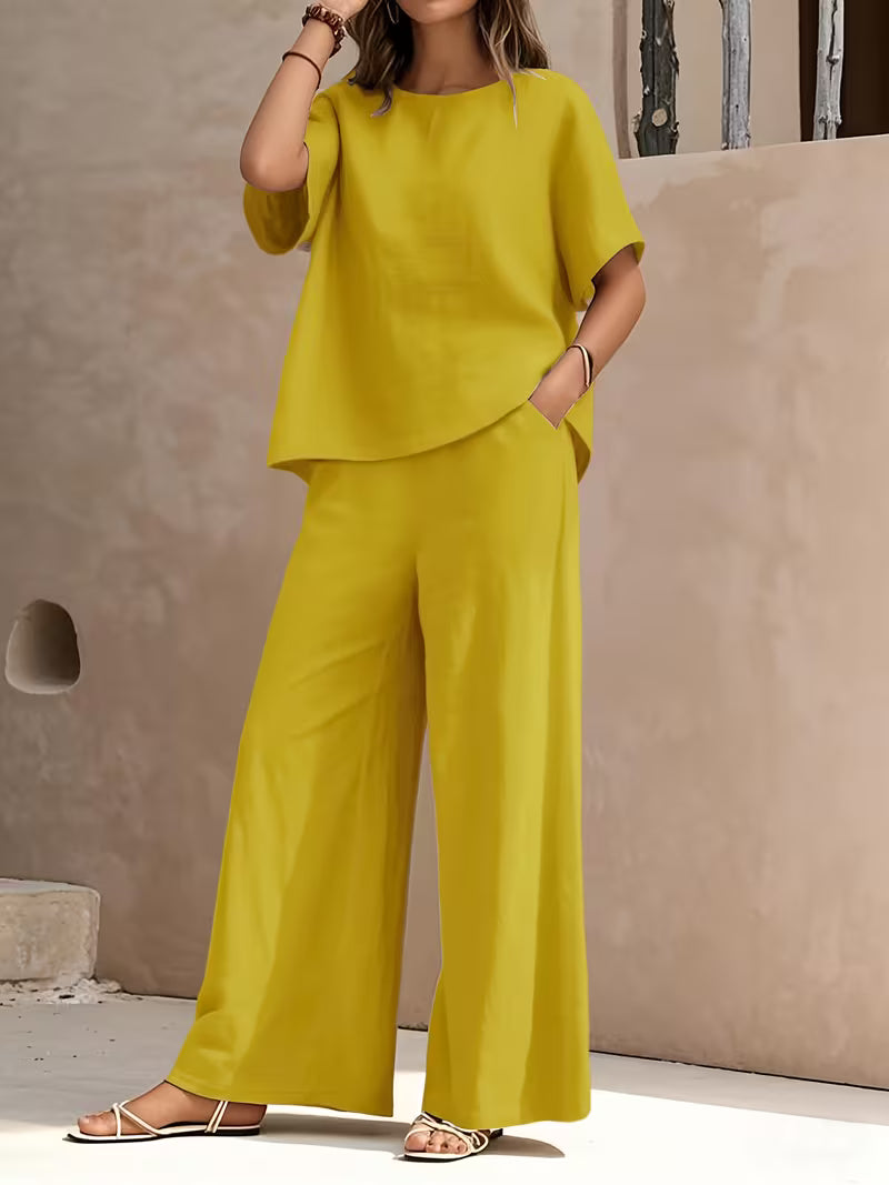 Josy | Conjunto de Pantalón Con Top de Manga Corta
