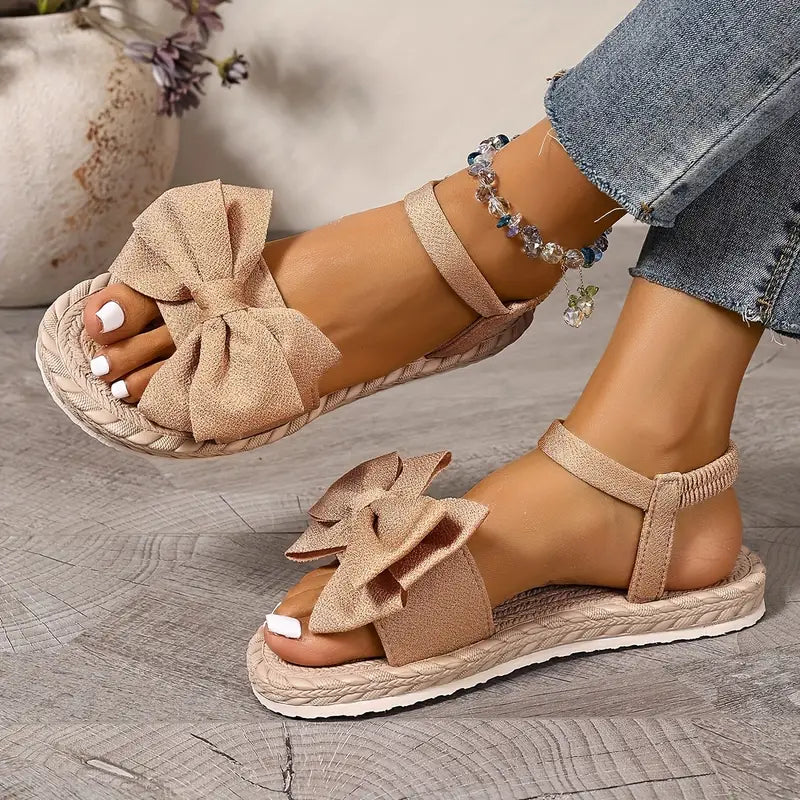 Michela | Sandalias de Plataforma Con Correa al Tobillo y Lazo