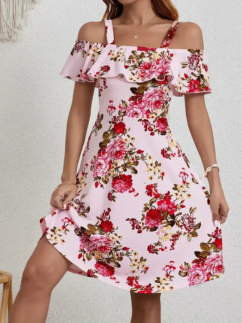 Rosanne | Vestido Floral de Hombros Descubiertos