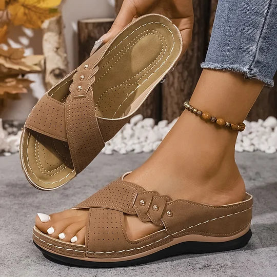 Uandje | Sandalias De Mujer Con Tiras Cruzadas Y Punta Abierta