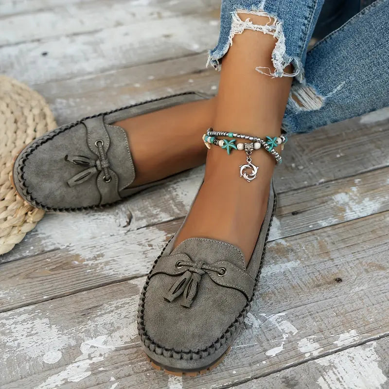Tânia | Mocasines Sin Cordones Con Borlas Para Mujer