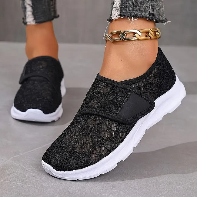 Tonjaa | Zapatillas Deportivas Sin Cordones con Encaje Floral Para Caminar