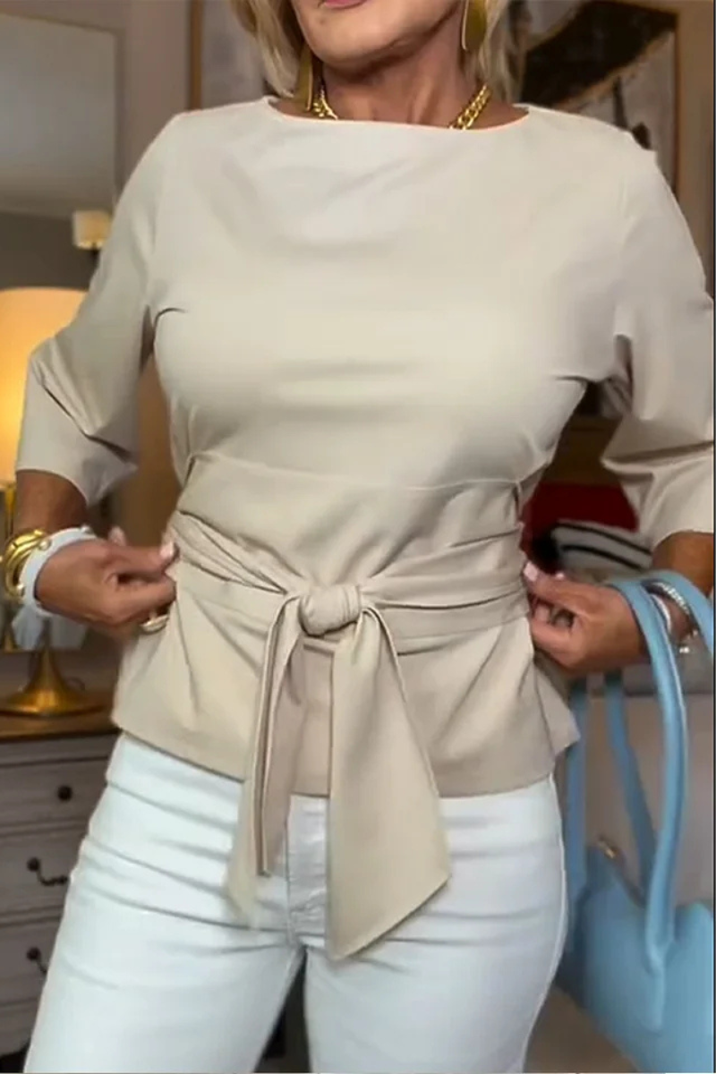 Shaniera | Blusa Con Lazo Delantero Y Mangas Tres Cuartos