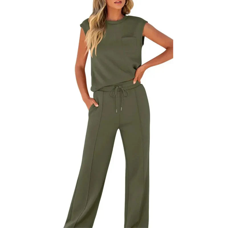 Pestana | Conjunto De Top Sin Mangas Y Pantalones De Pierna Ancha