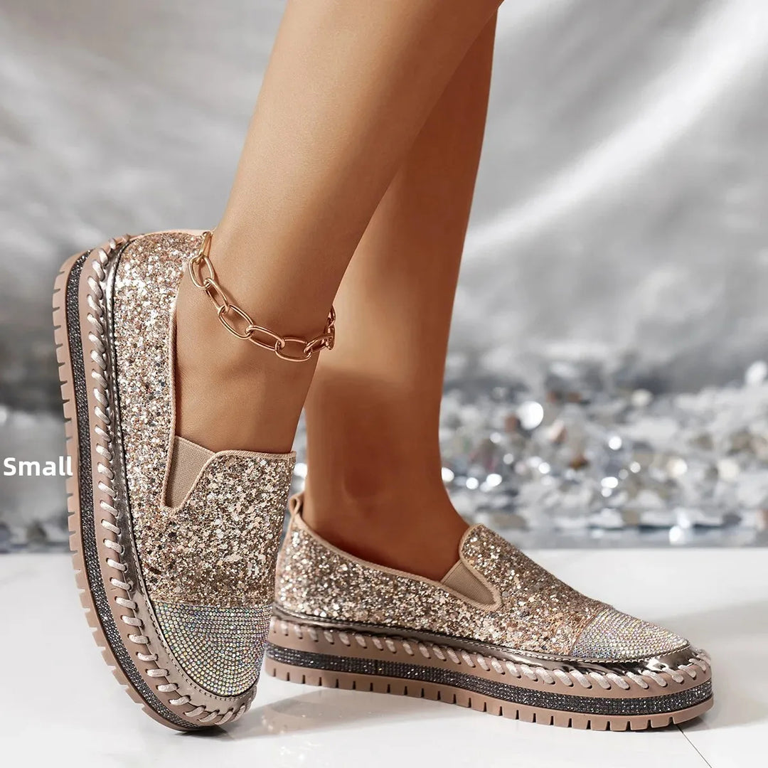 Lizka | Mocasines de Plataforma Con Pedrería Brillante