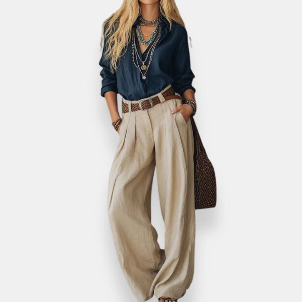 Orable | Conjunto De Camisa Y Pantalón De Pierna Ancha