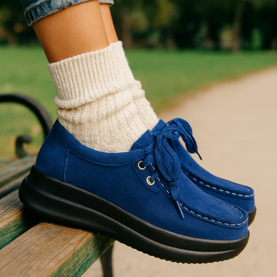 Tonja - Zapatos Cómodos Con Cordones Estilo Ante
