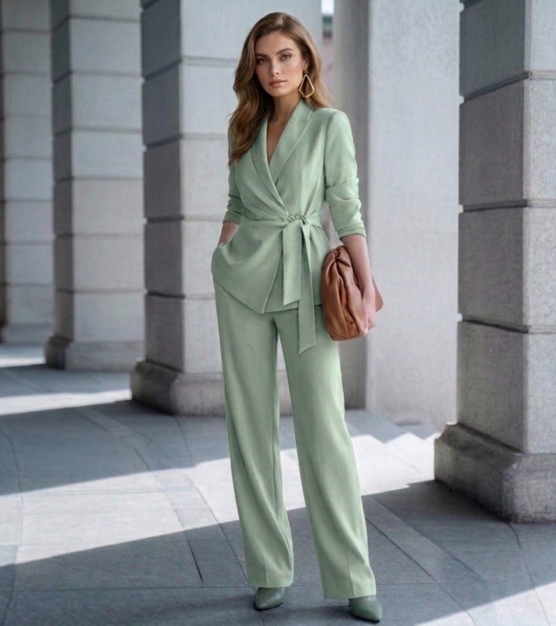 Asya | Conjunto de Blazer Cruzado y Pantalón