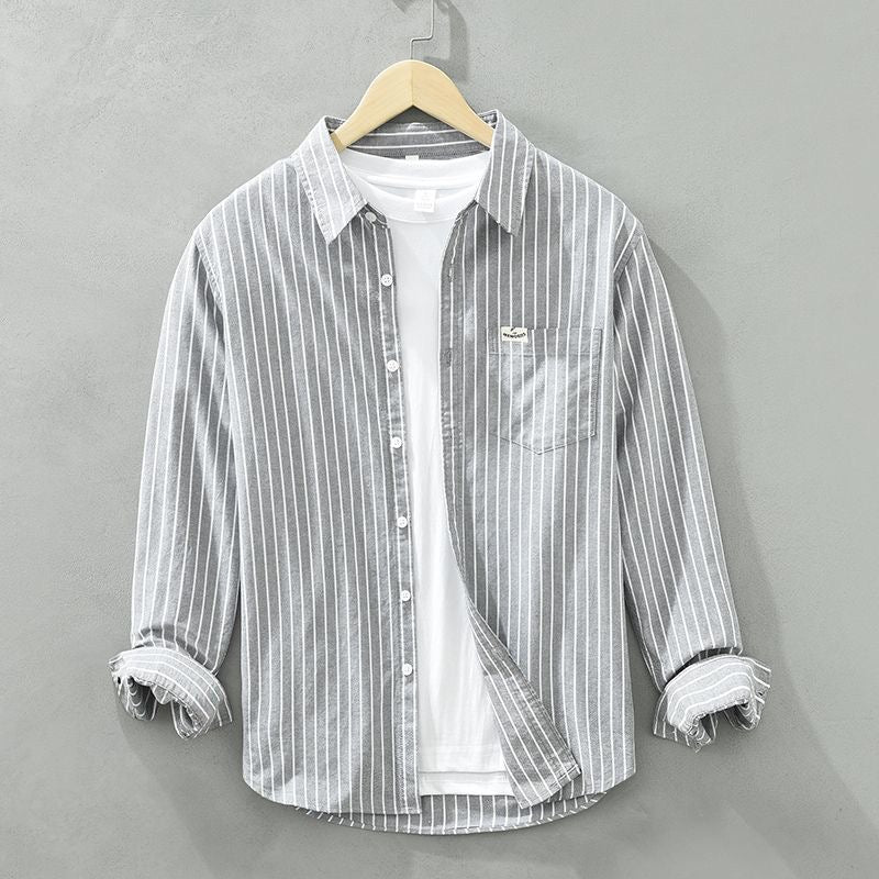 Edwin | Camisa De Manga Larga a Rayas Con Botones