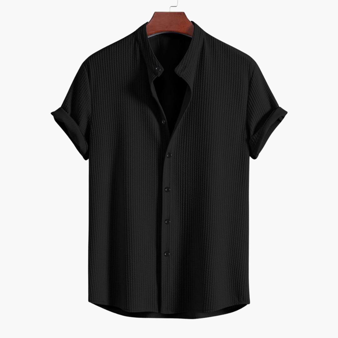 Geoffrey | Camisa De Manga Corta Con Botones Y Textura Para Hombre