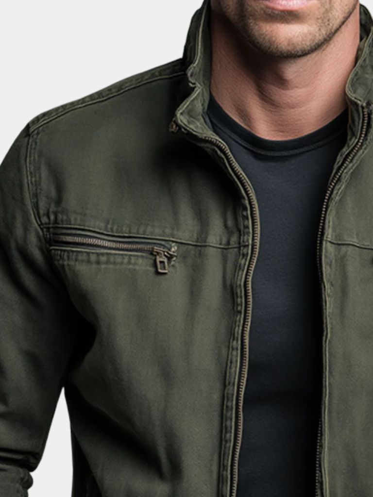 Jaume | Chaqueta Militar Verde Oliva con Cremallera